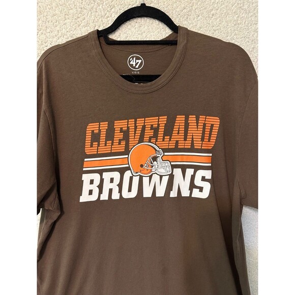 Cleveland Browns ‘47 Brand Mens Size Large Brown T-Shirt - Picture 2 of 7